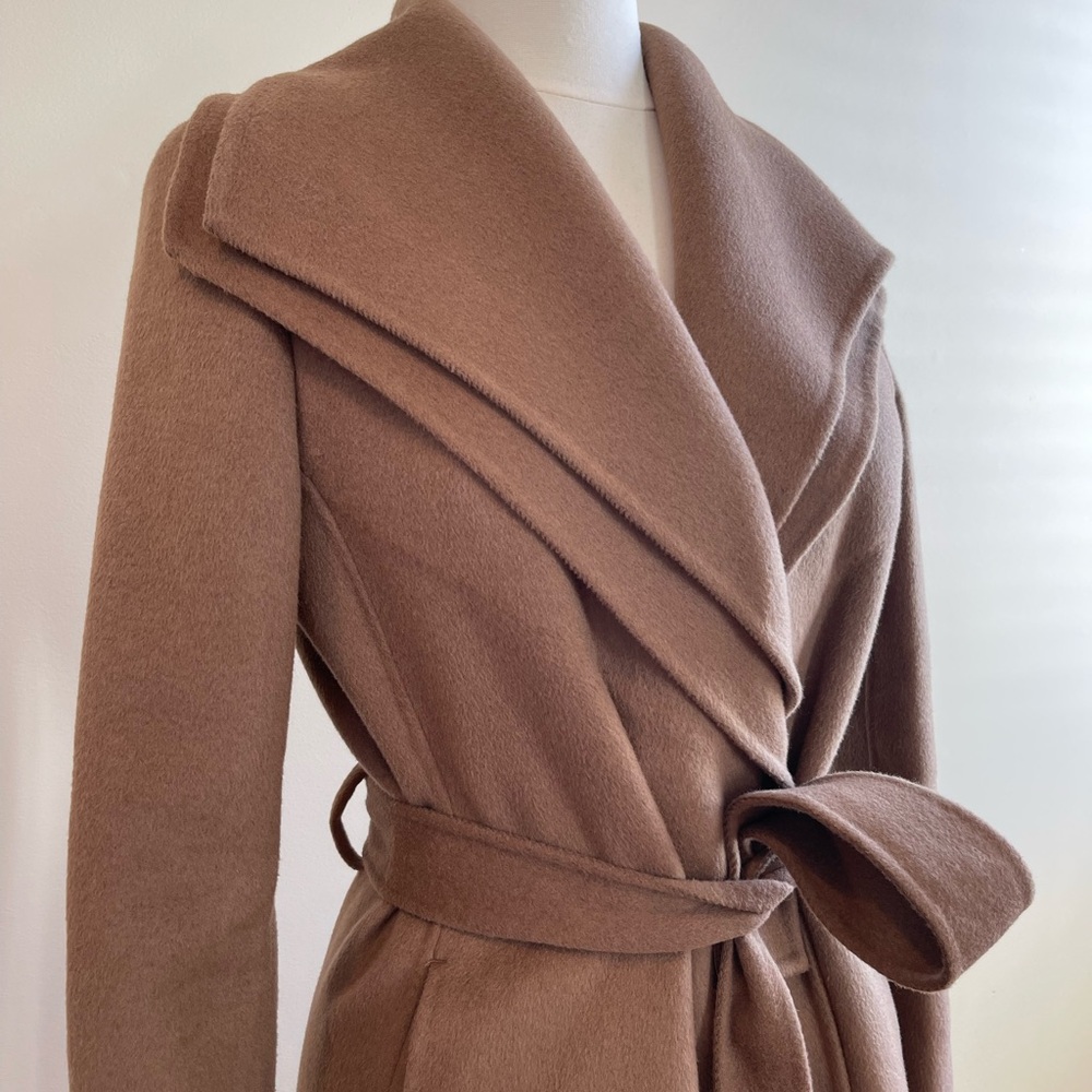 Chic Camel Wool Wrap Coat
